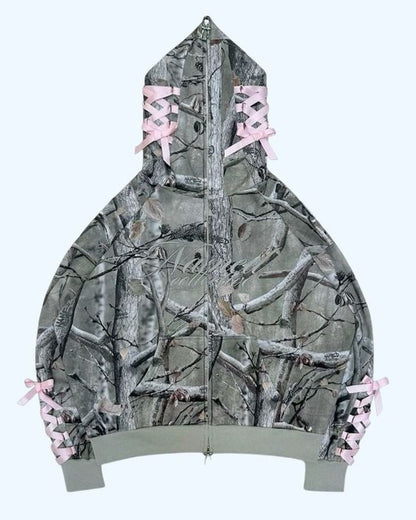 Camilla Camo Lace-Up Hoodie