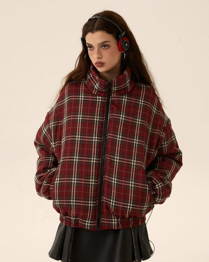 Ruby Plaid Puffer Jacket