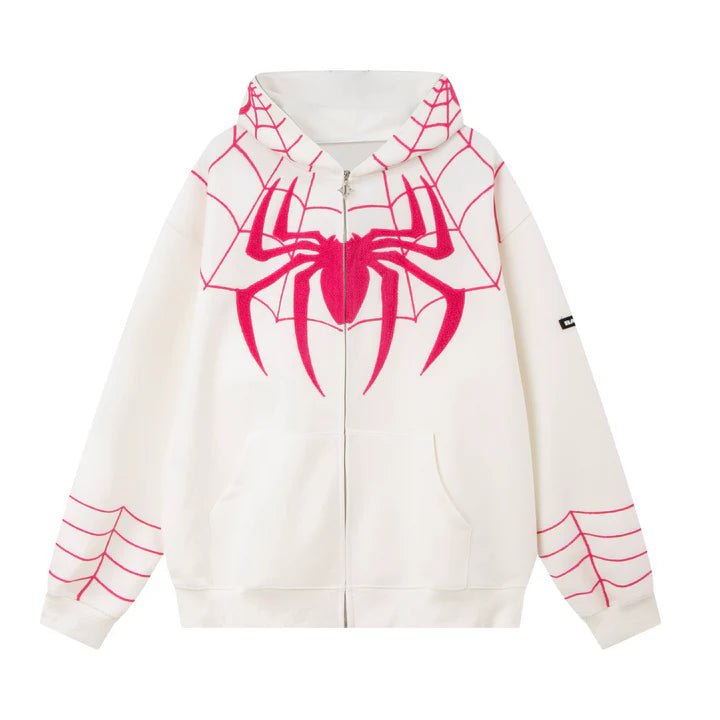 Avery Spider Web Zip-Up Hoodie