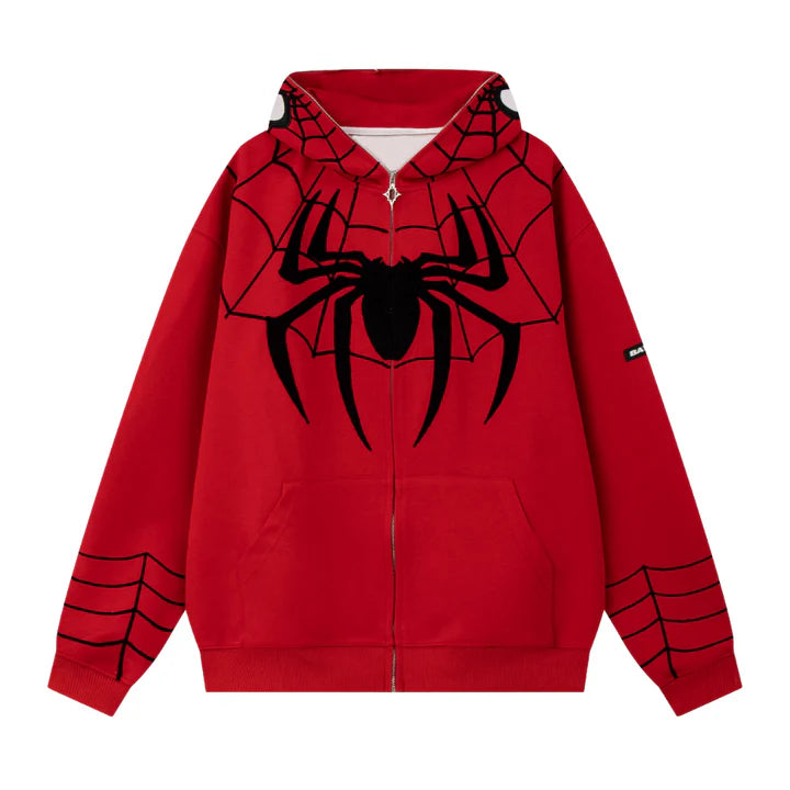 Avery Spider Web Zip-Up Hoodie