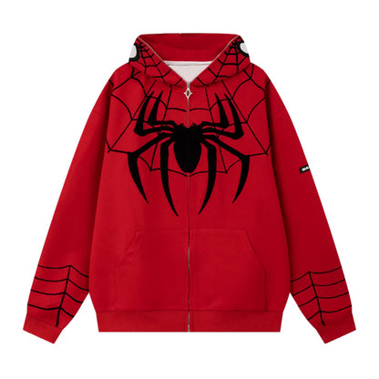 Avery Spider Web Zip-Up Hoodie