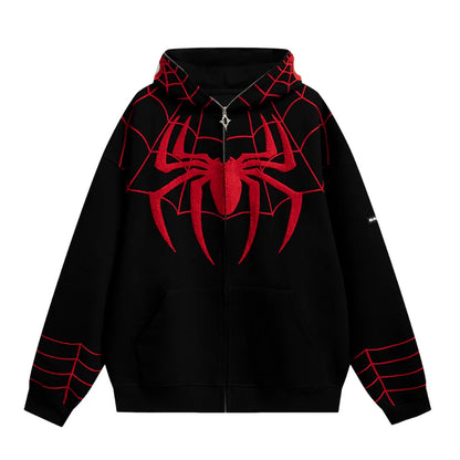 Avery Spider Web Zip-Up Hoodie