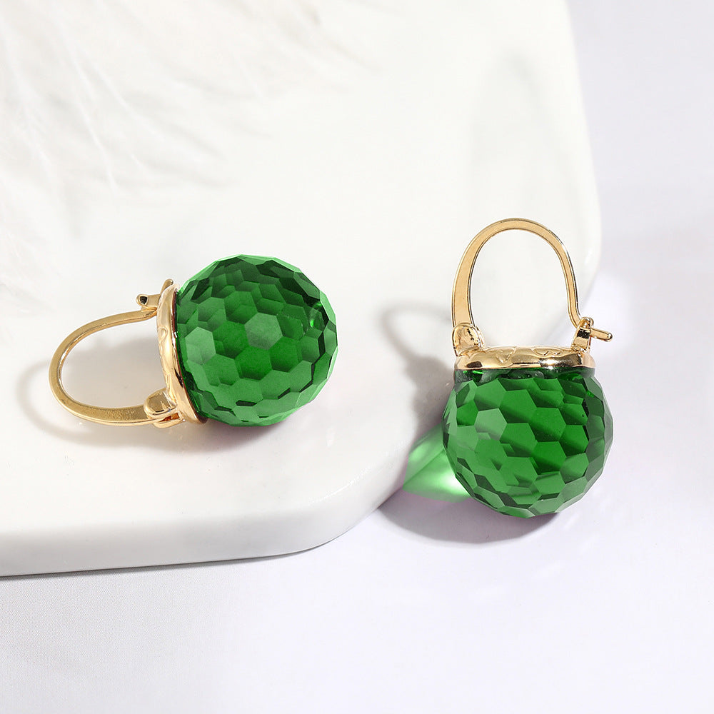 Chic Purple and Green Drop Earrings