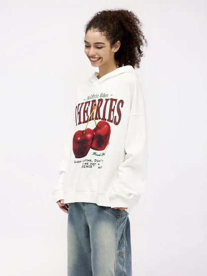 Cherries Print Hoodie