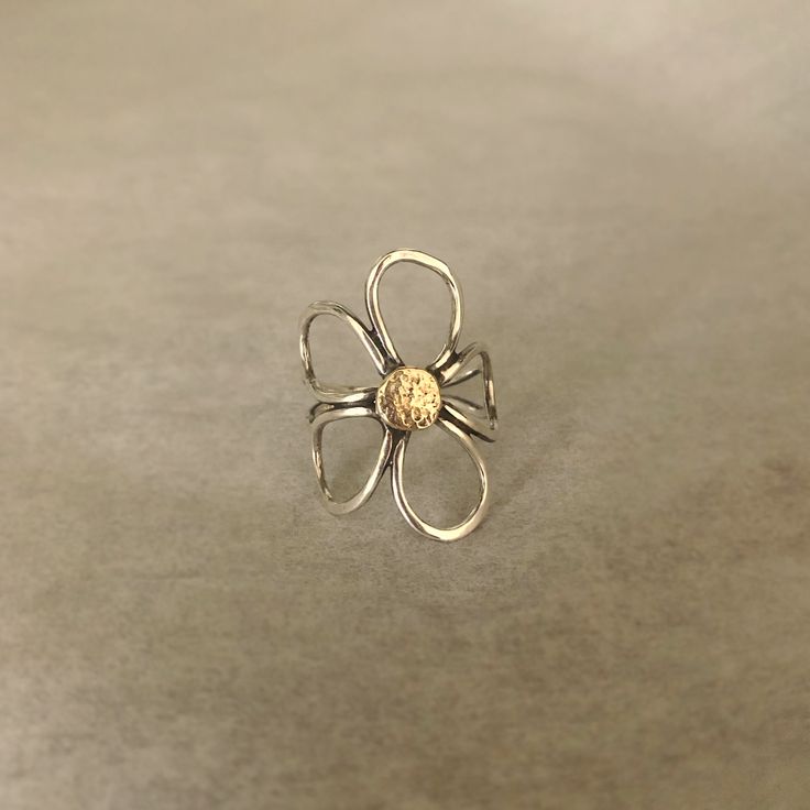 Handmade Floral Silver Ring