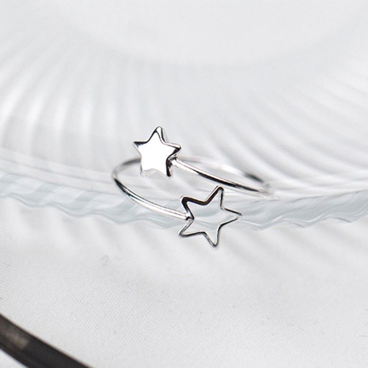 Delicate Double Star Ring