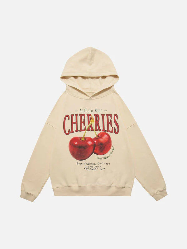 Cherries Print Hoodie