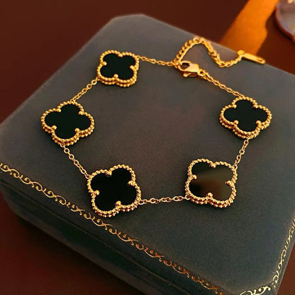 Four Leaf Clover Bracelet - Black