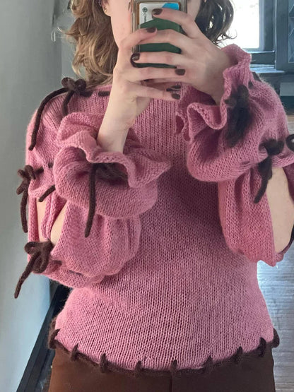 Rosie Ruffled Knit Sweater