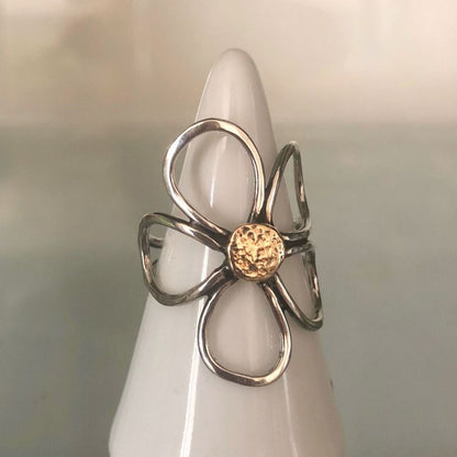 Handmade Floral Silver Ring