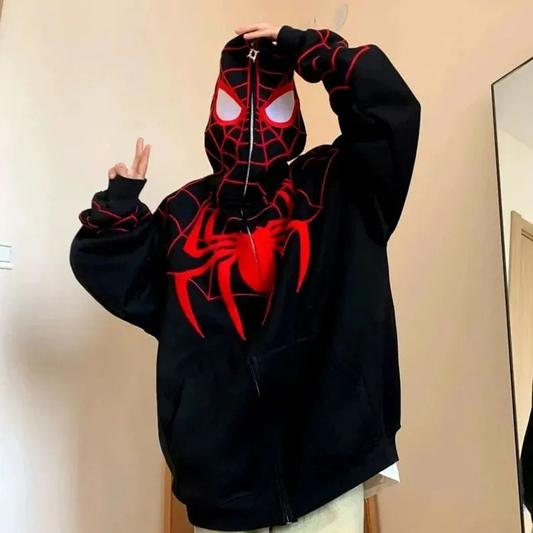 Avery Spider Web Zip-Up Hoodie