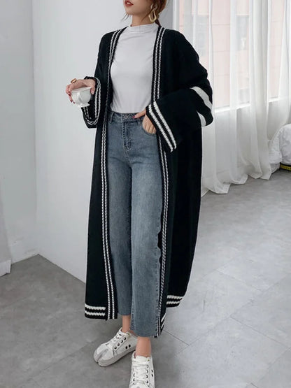 Ella Long Striped Cardigan