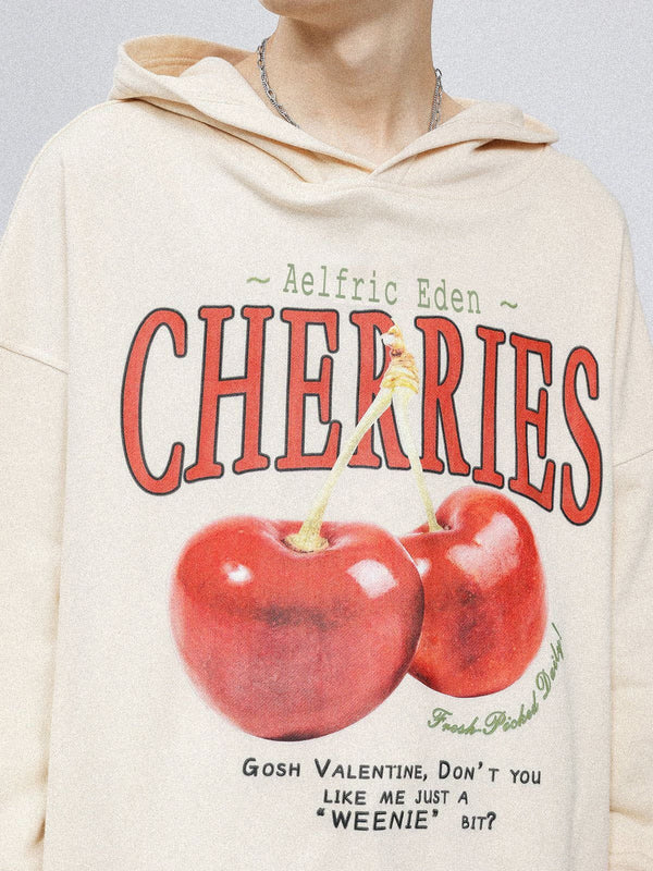 Cherries Print Hoodie