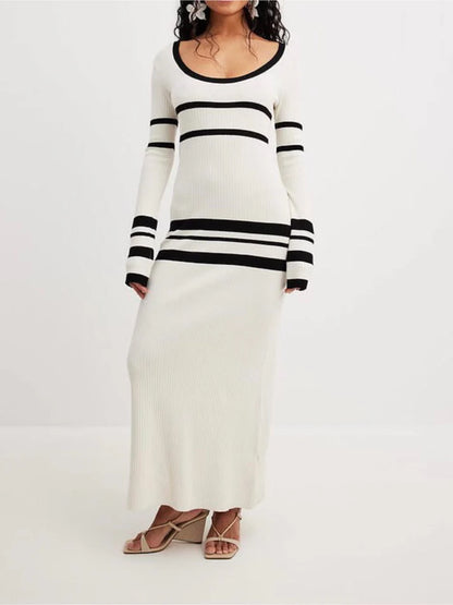 Amelia Striped Knit Maxi Dress