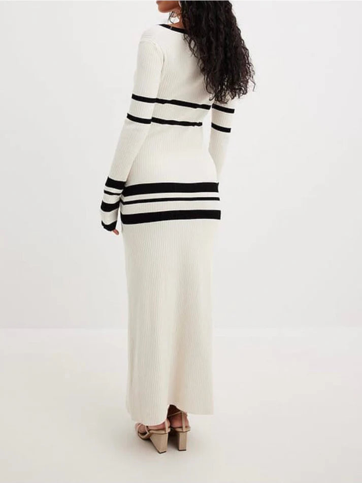 Amelia Striped Knit Maxi Dress