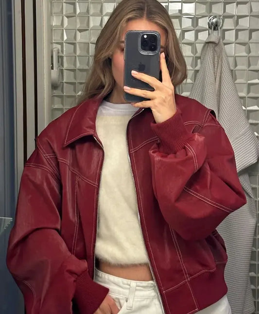 Avery Oversized Leather Jacket