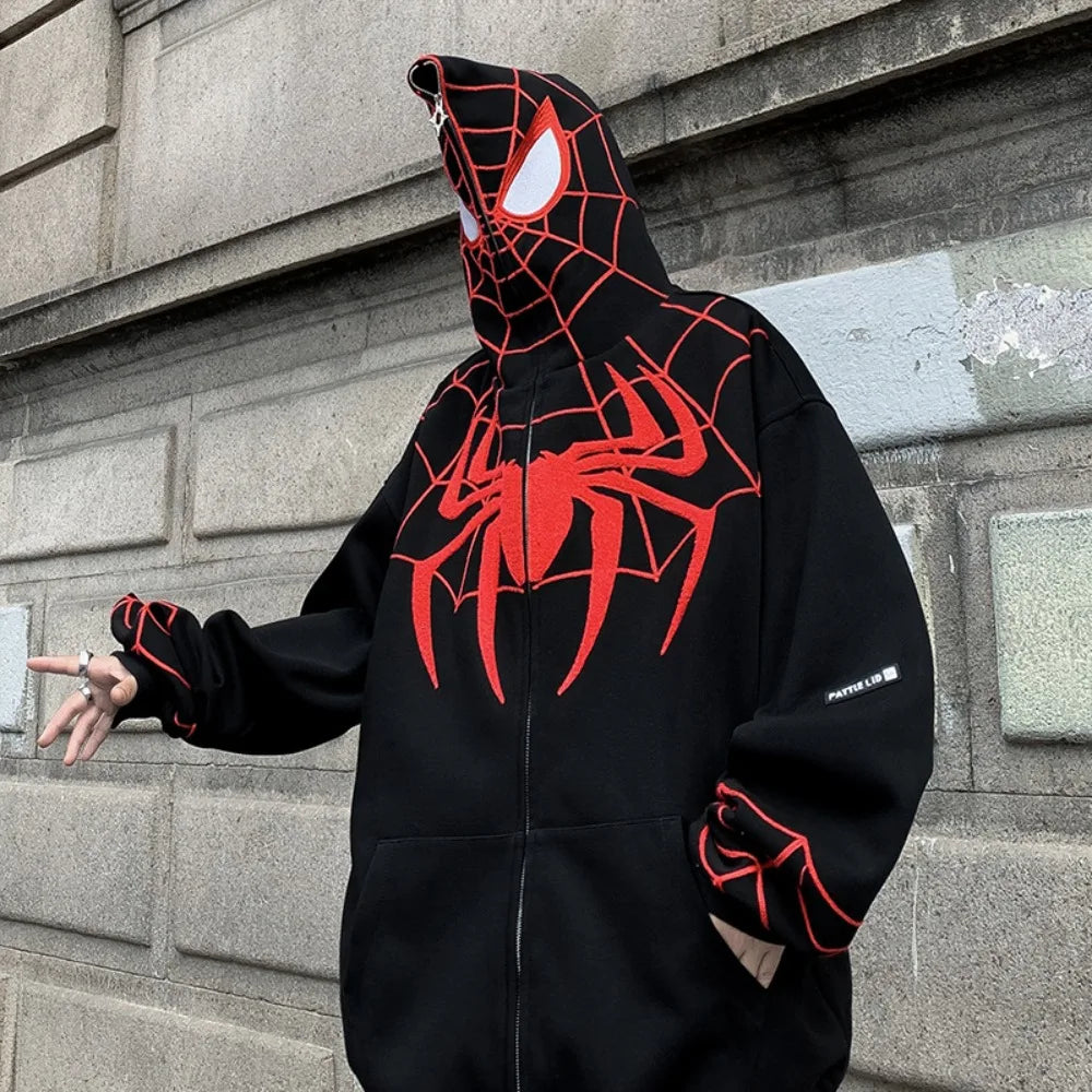 Avery Spider Web Zip-Up Hoodie