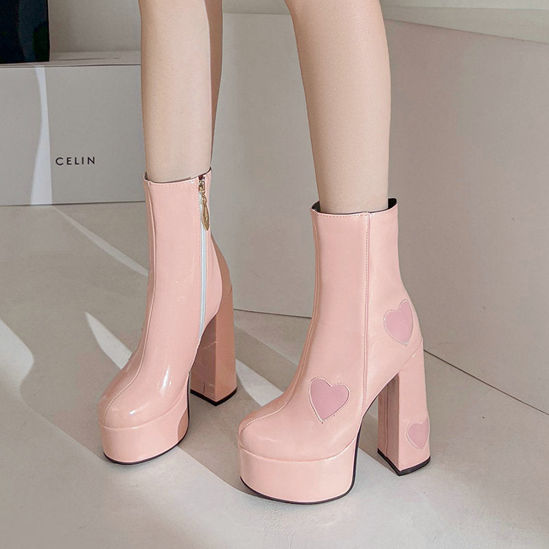 Urban Square-Toe Platform Heels