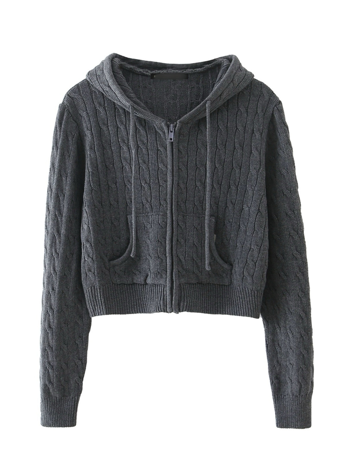 Lilian Cable Knit Zip-Up Hoodie