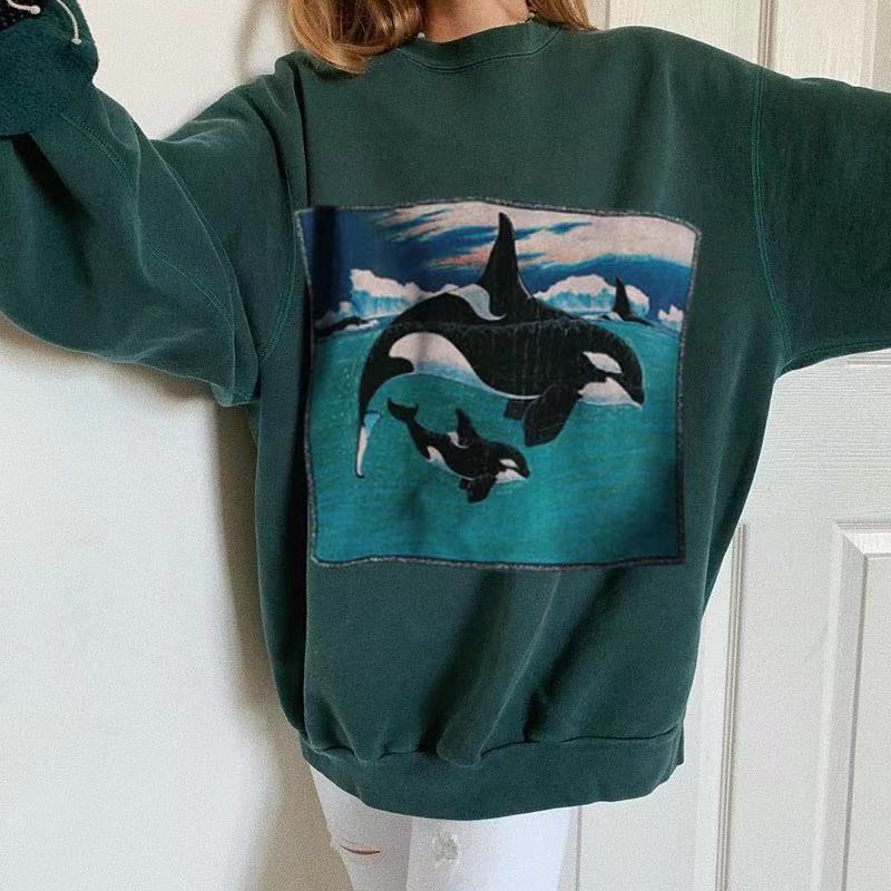 Orca Whale Graphic Sweatshirt