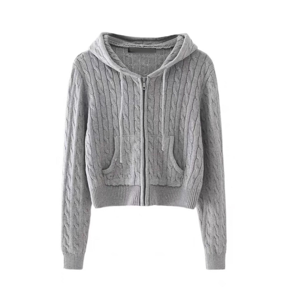 Lilian Cable Knit Zip-Up Hoodie