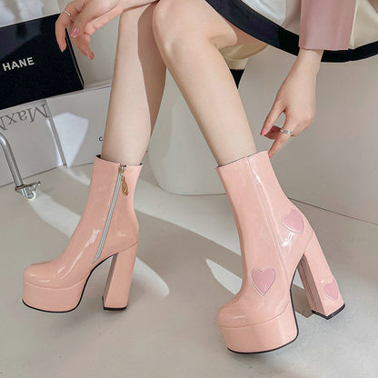 Urban Square-Toe Platform Heels