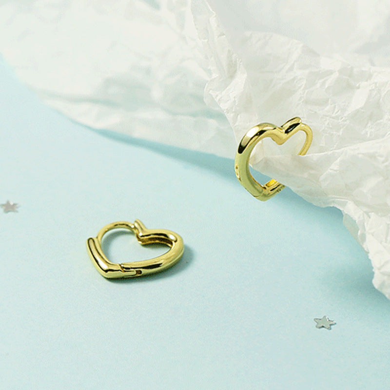 Classic Gold Heart Hoops