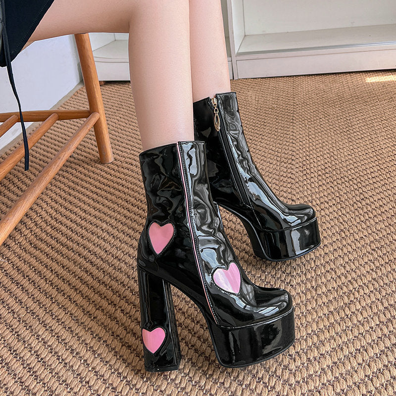 Urban Square-Toe Platform Heels