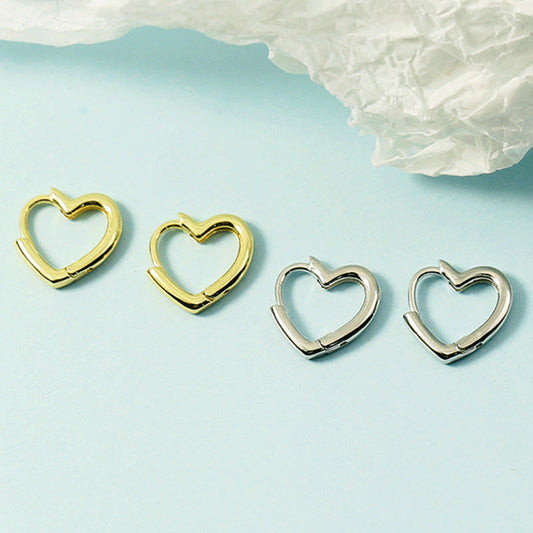 Classic Gold Heart Hoops