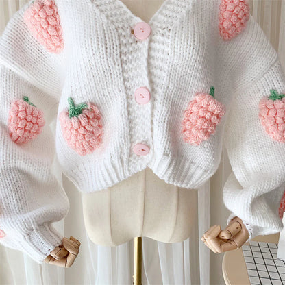 Ella Strawberry Knit Cardigan