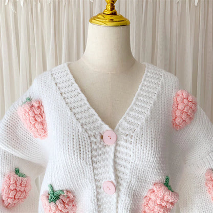 Ella Strawberry Knit Cardigan