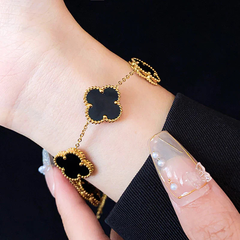 Four Leaf Clover Bracelet - Black