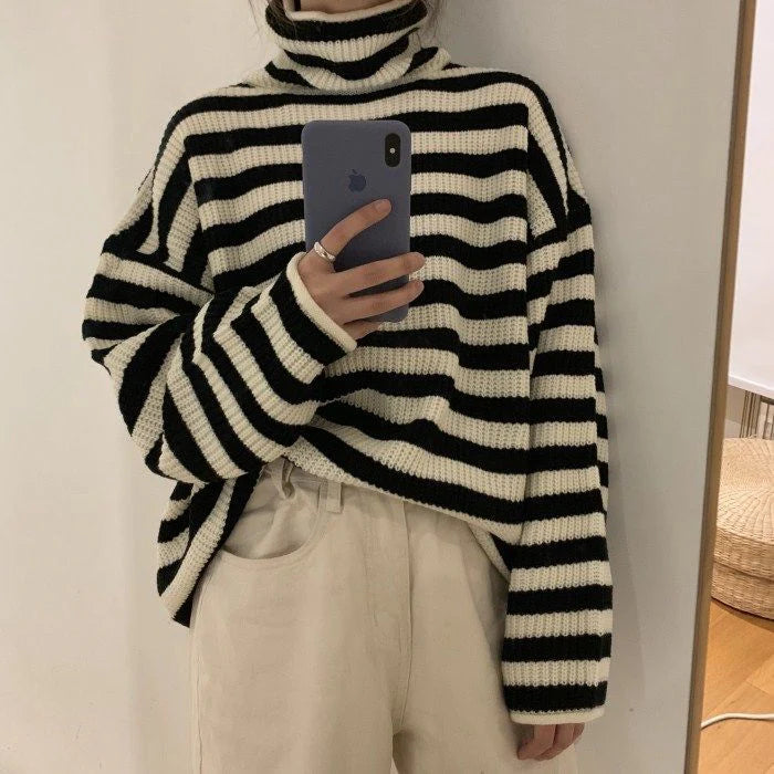 Sophie Striped Turtleneck Sweater