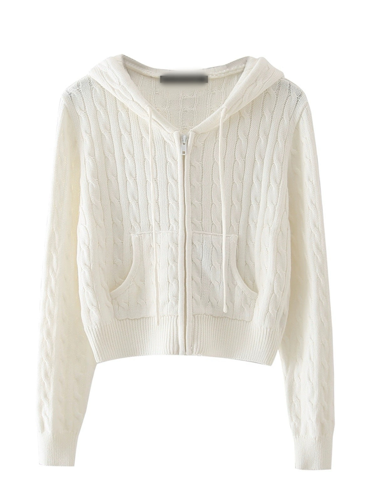 Lilian Cable Knit Zip-Up Hoodie