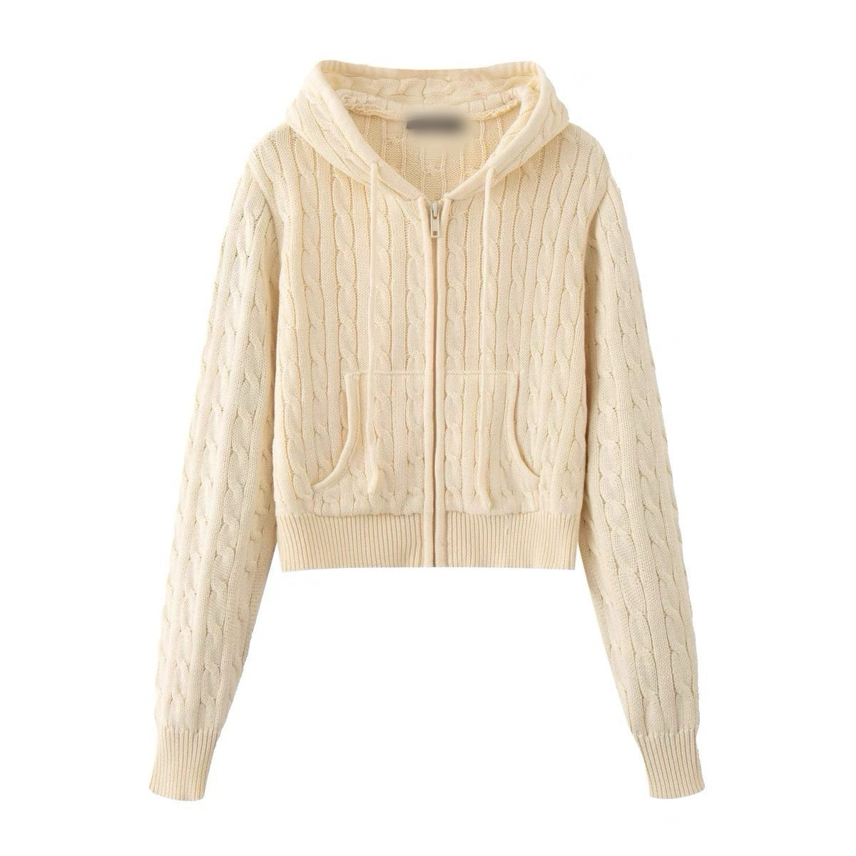 Lilian Cable Knit Zip-Up Hoodie