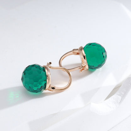 Chic Purple and Green Drop Earrings