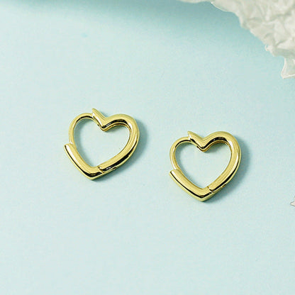 Classic Gold Heart Hoops