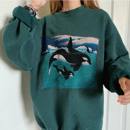 Orca Whale Graphic Sweatshirt