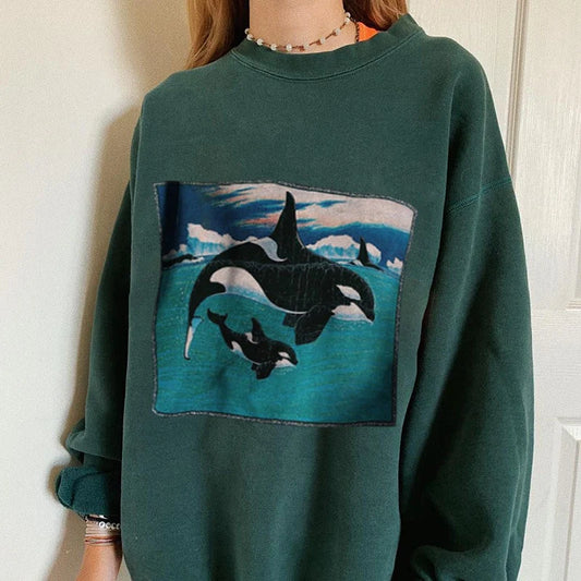 Orca Whale Graphic Sweatshirt