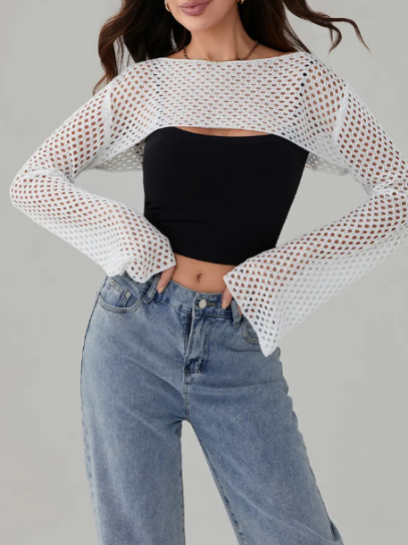 Zara Mesh Knit Bolero Top