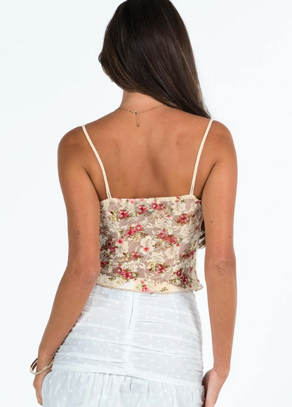 Lila Floral Lace Crop Top