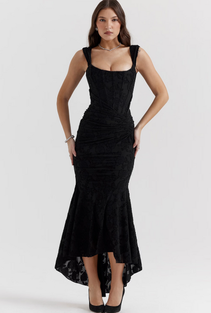 Mia Lace Off-Shoulder Evening Dress