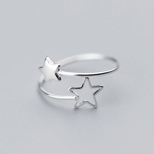 Delicate Double Star Ring