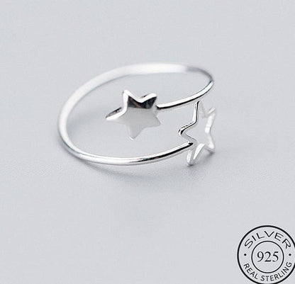 Delicate Double Star Ring