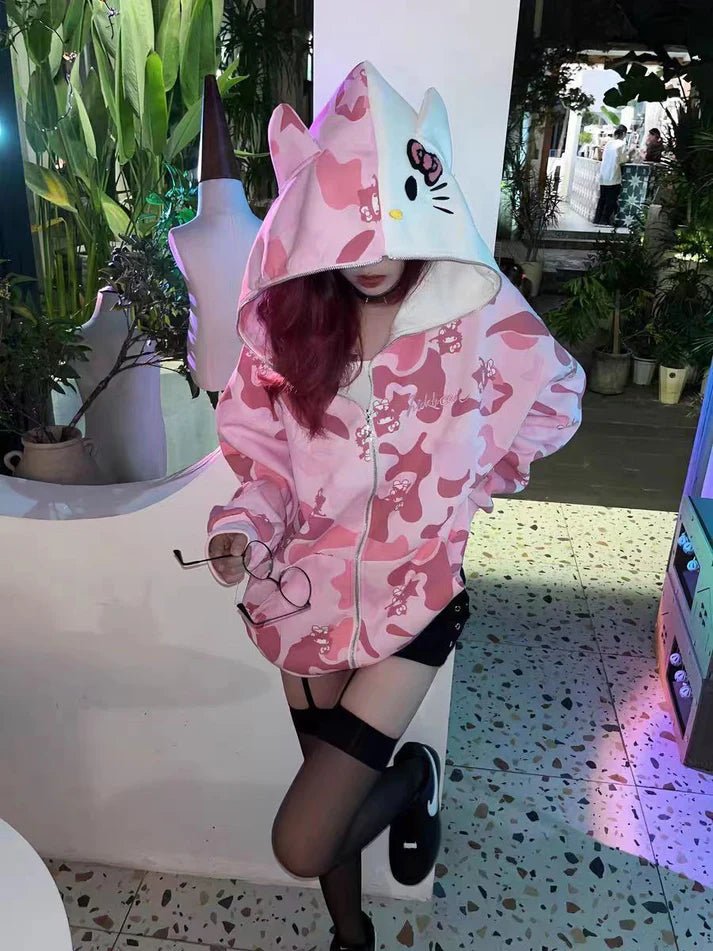 Lily Kitty Camo Hoodie