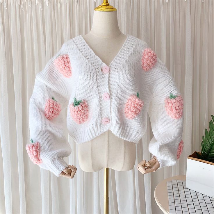 Ella Strawberry Knit Cardigan