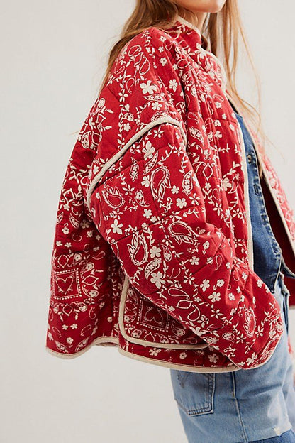 Mia Bandana-Print Quilted Jacket