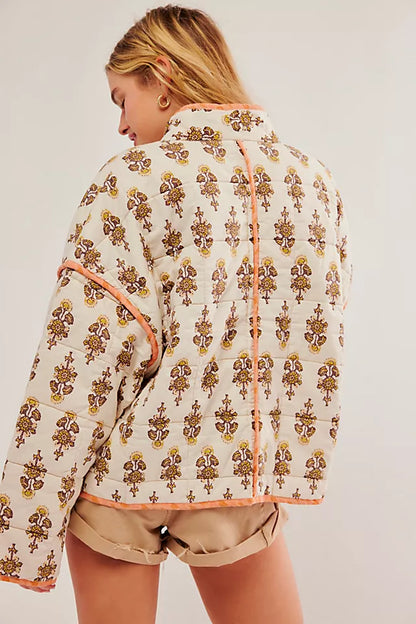 Mia Bandana-Print Quilted Jacket