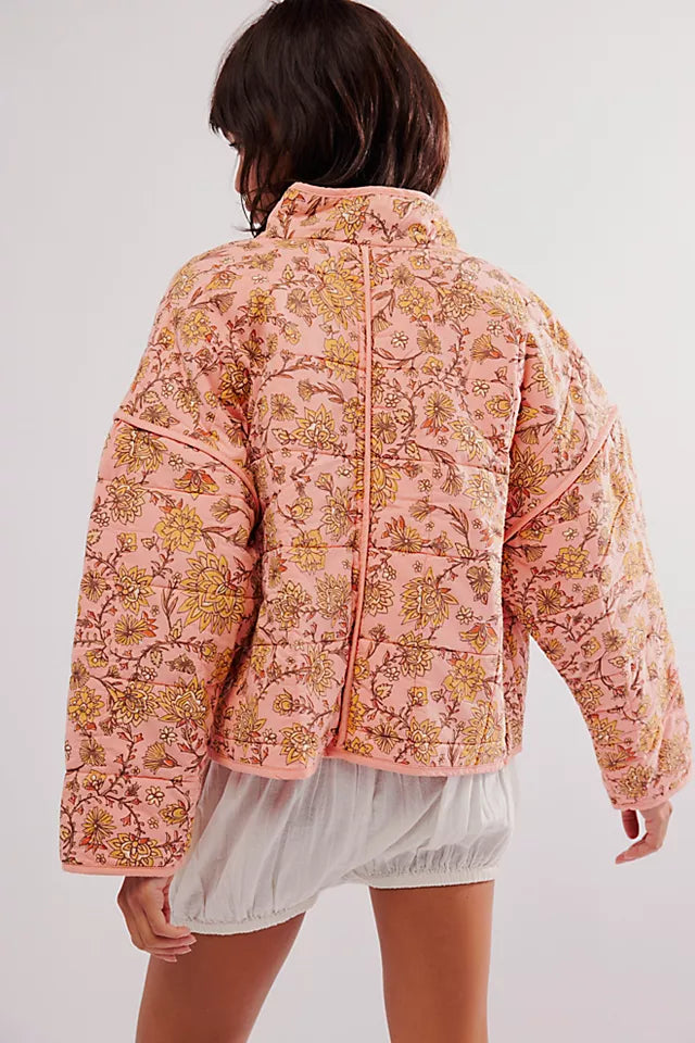 Mia Bandana-Print Quilted Jacket