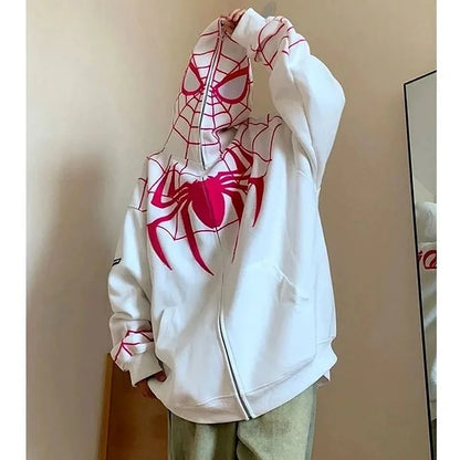 Avery Spider Web Zip-Up Hoodie